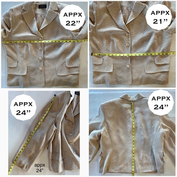 Taupe Jacquard Skirt Set Peplum Flounce Hem (14W) - Picture 6 of 17